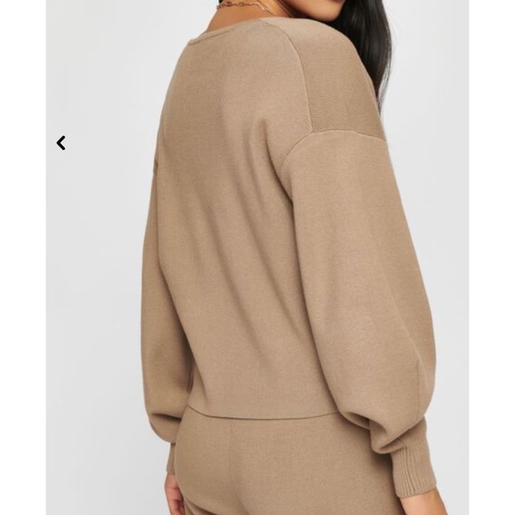 Luca Puff Sleeve V-Neck Sweater - Picture 2 of 4